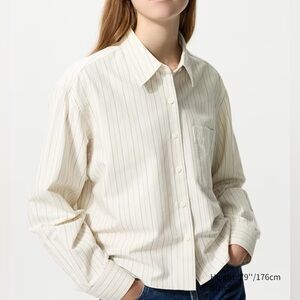 NWT JW Anderson x Uniqlo Beige Oxford Boxy Shirt Size S